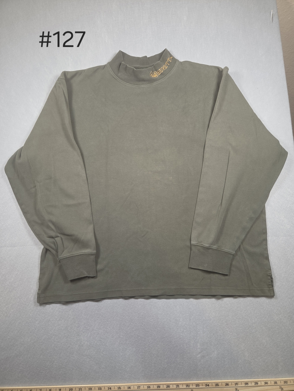 Vintage Beretta Long Sleeve Mock Neck Shirt - Olive Green (Men's Size XL)